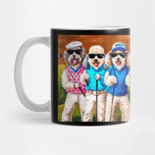 Golfing Dogs Oil Painting Mug